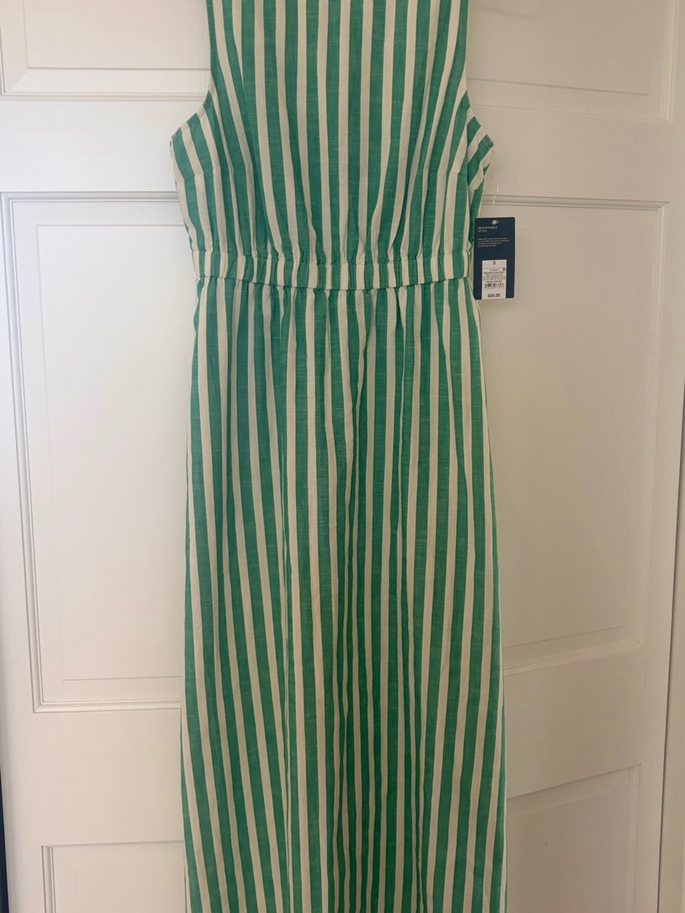 Women’s Striped Green and White Maxi Dress